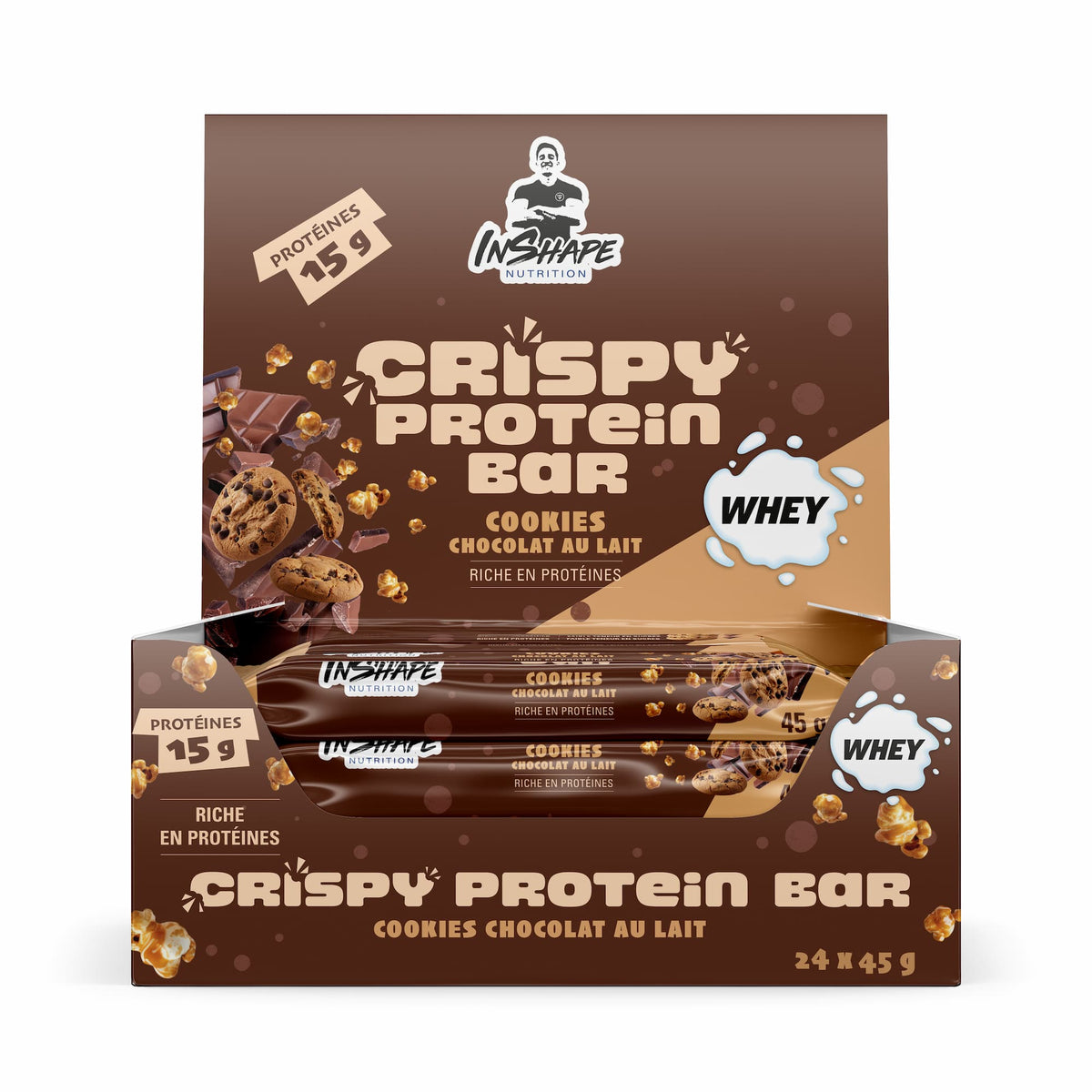 Boîte de 24 barres crispy protein cookies 45 g 